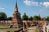 Ayutthaya, Thailand. Wat Mahathat, subsidiary chedi at the N-E corner of the precint of the central prang.